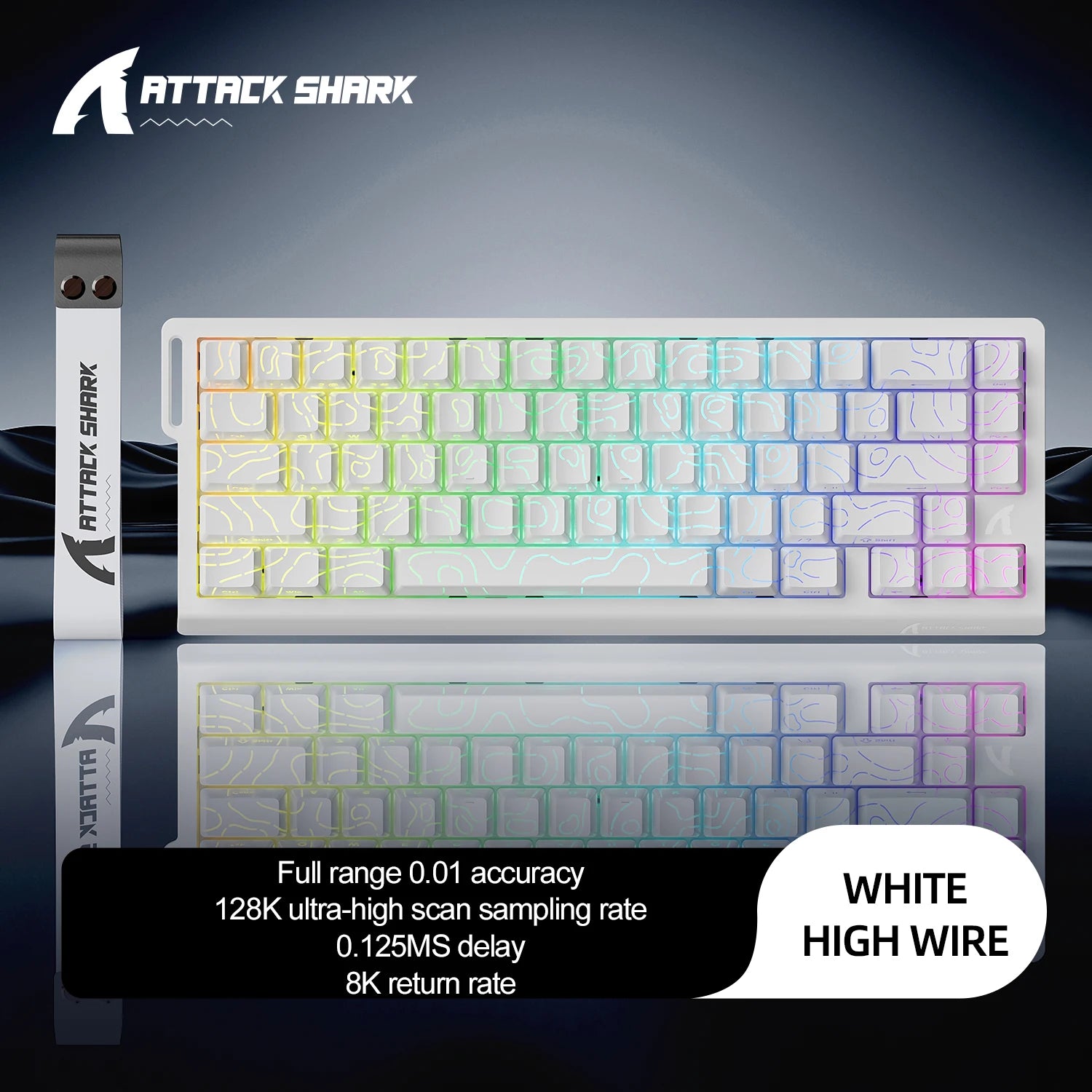 X68HE Esports Magnetic Axis Keyboard 8Khz Return Rate,Total Area 0.01Mm,And 0.125Ms Rate Class Ultra-Low Latency