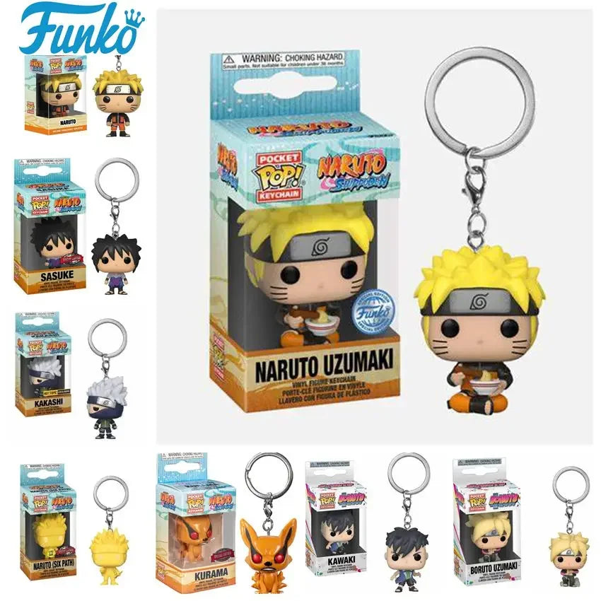 Pop Naruto Kurama Sasuke Wakaki Boruto SIX PATH KAKASHI Vinyl Figures Keychain Toys Pocket Pop Keyring Car Bag Toy