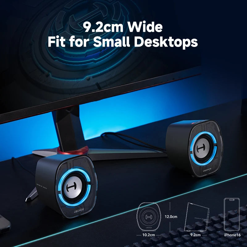 Hecate G1000 II Computer Speakers Bluetooth V5.4 PC Speaker USB-C USB-A 3.5Mm Inputs RGB Lighting Effects 4W RMS
