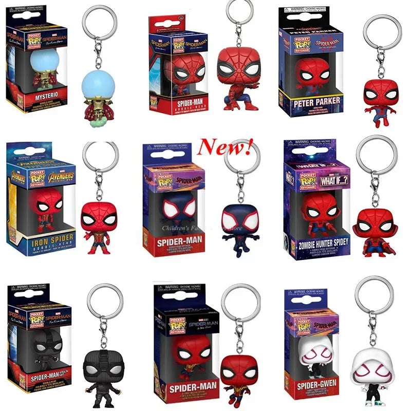 NEW  POP Spider-Man Spider-Gwen GREEN GOBLIN ZOMBIE HUNTER SPIDEY Peter Parker Mysterio Keychain Vinyl Figure Toys