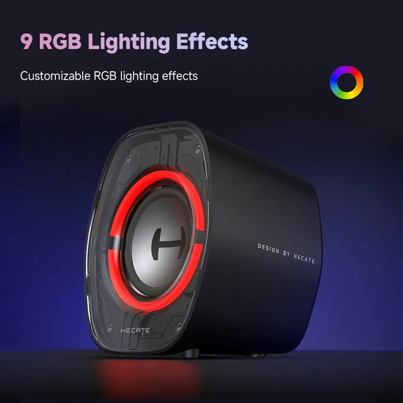 Hecate G1000 II Computer Speakers Bluetooth V5.4 PC Speaker USB-C USB-A 3.5Mm Inputs RGB Lighting Effects 4W RMS