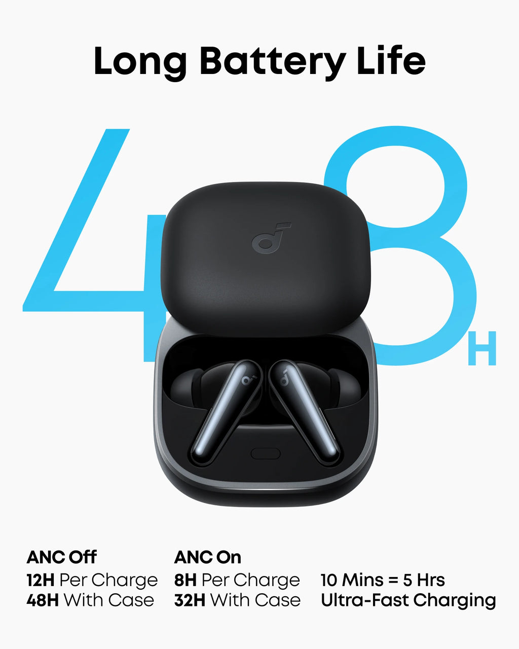 Soundcore Liberty 5 by , Noise-Cancelling Wireless Earbuds, Stronger Voice Reduction, Real-Time Adaptive Noise Cancellation