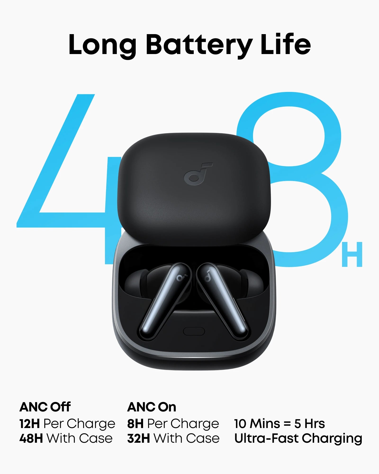 Soundcore Liberty 5 by , Noise-Cancelling Wireless Earbuds, Stronger Voice Reduction, Real-Time Adaptive Noise Cancellation