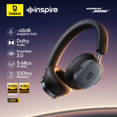 Inspire XH1 Sound by Bose ANC Wireless Headphone Bluetooth 6.1 48Db Adaptive Noise Cancellation Headset Hi-Res LDAC 100Hr