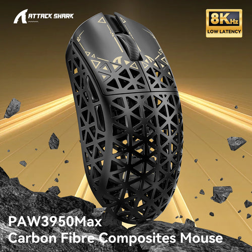 R5 Tri-Mode Ultra Wireless Gaming Mouse Carbon Fiber 8K ,PAW3950MAX ,8000Hz Wireless Polling Rate, DPI up to 42000
