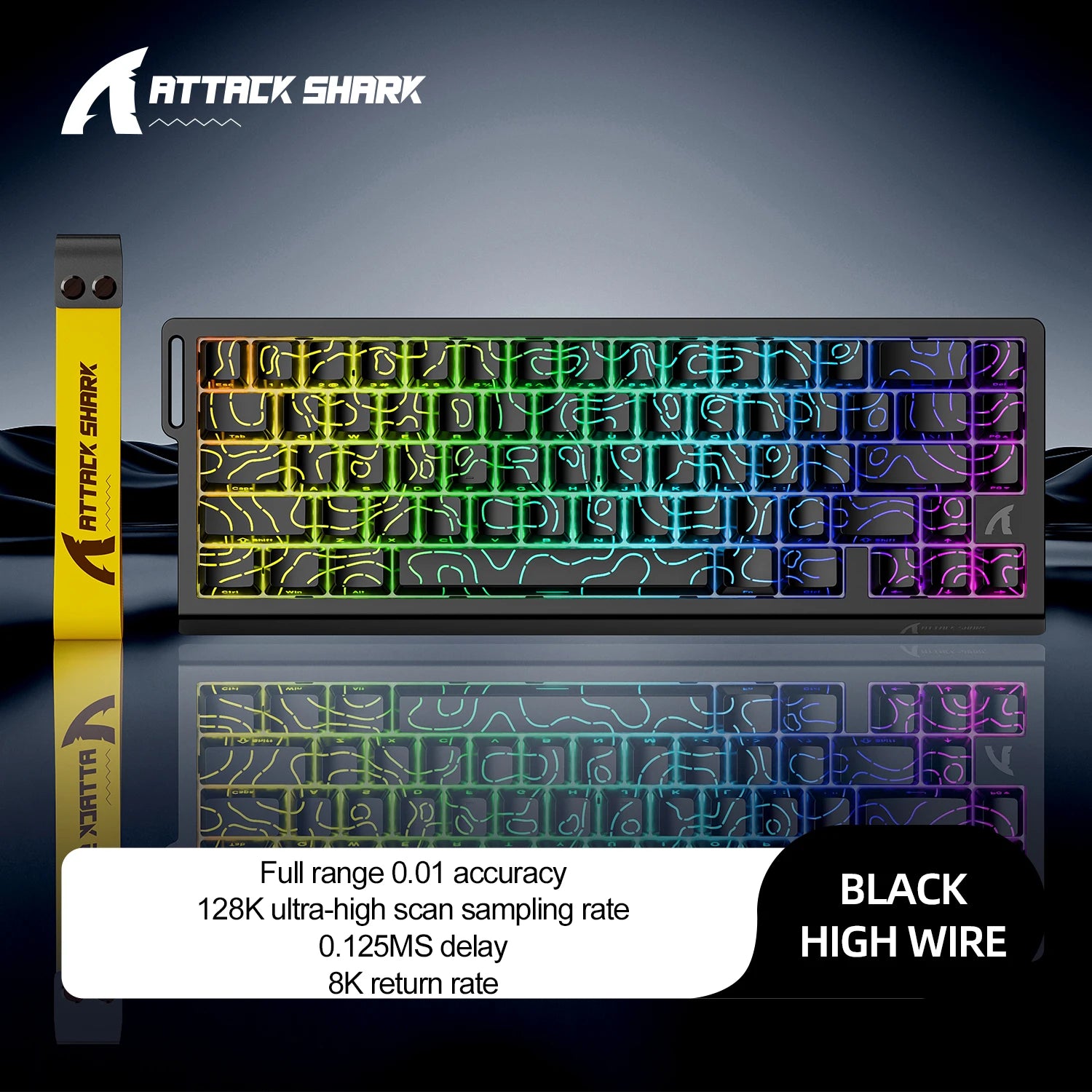 X68HE Esports Magnetic Axis Keyboard 8Khz Return Rate,Total Area 0.01Mm,And 0.125Ms Rate Class Ultra-Low Latency