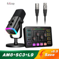 Gaming Audio Set Microphone/Mixer/Headset for Streaming Podcasting,Podcast Set for Youtube/Obs/Tiktok/X/Vk - AM8/H9/SC3