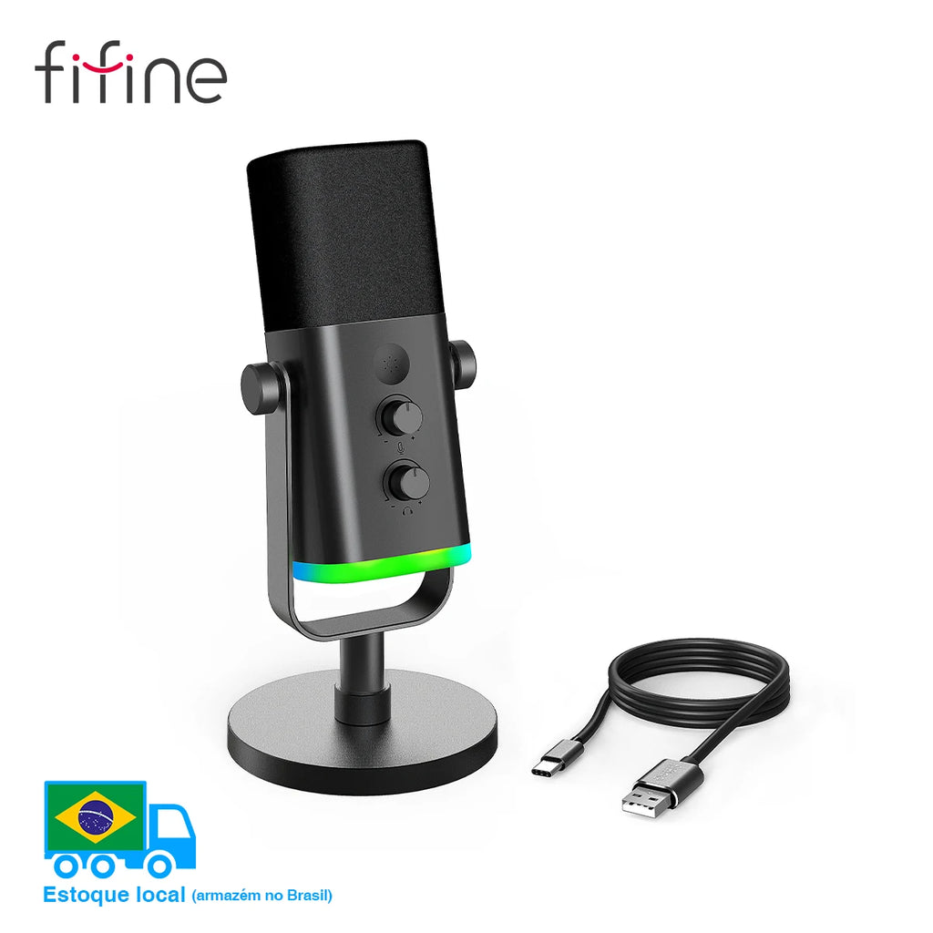 USB/XLR Dynamic Microphone with RGB Control/Headphone Jack/Mute,Mic for PC Gaming Recording Streaming Ampligame-Am8