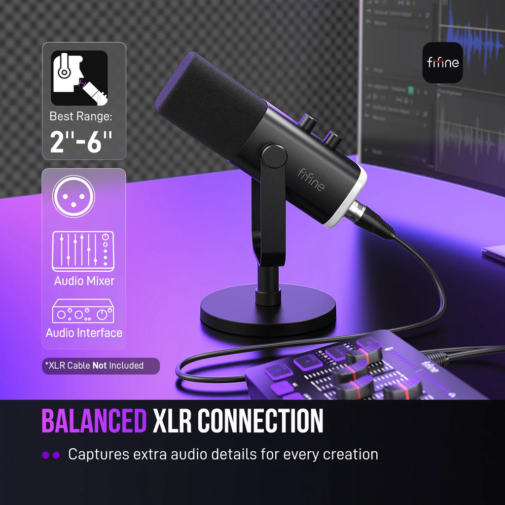 USB/XLR Dynamic Microphone with RGB Control/Headphone Jack/Mute,Mic for PC Gaming Recording Streaming Ampligame-Am8