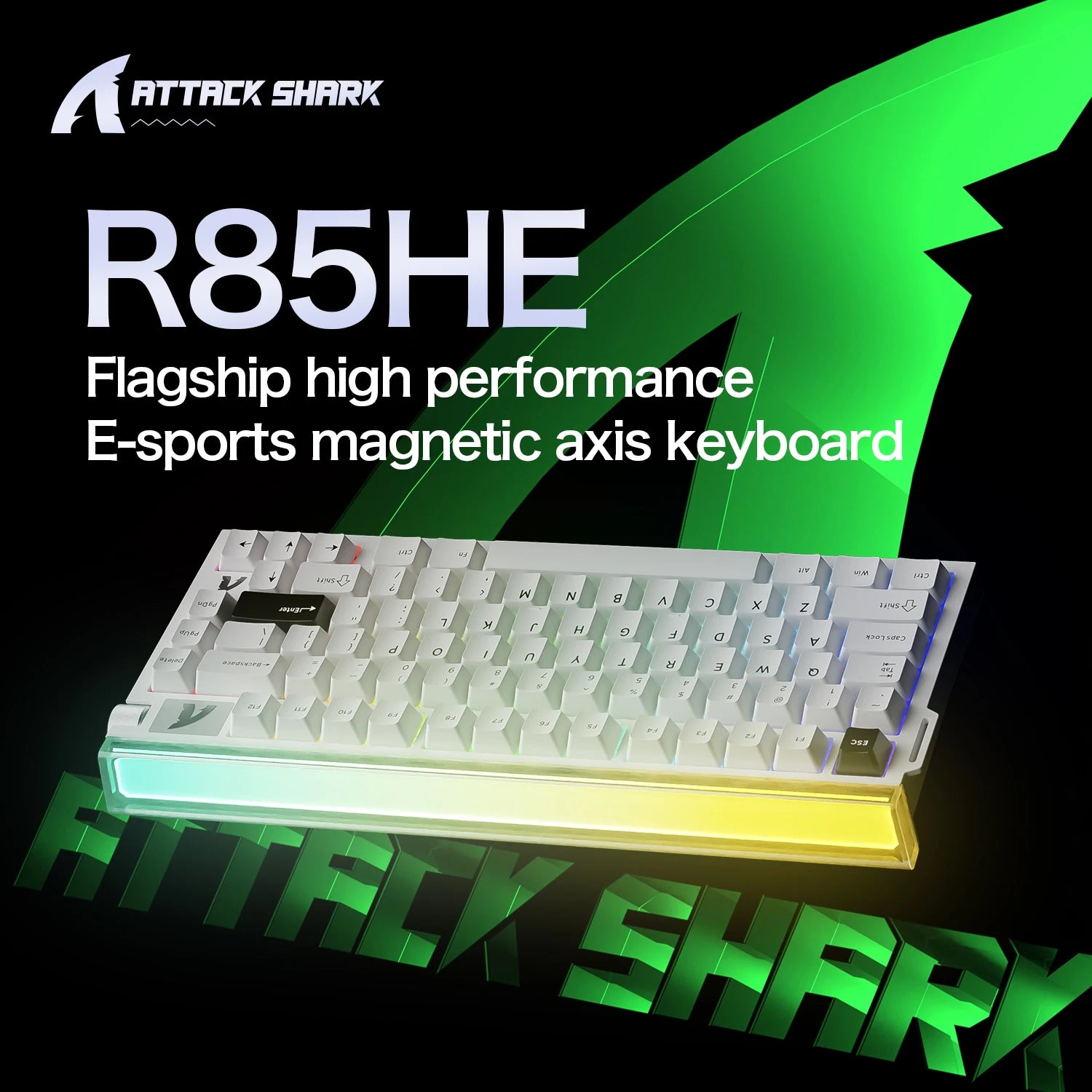 R85 HE Wired 8Khz Magnetic Keyboard,0.005Mm RT Accuracy,Support Rt/Snap Tap/Dks/Mt/Tgl,With Custom Lightbox