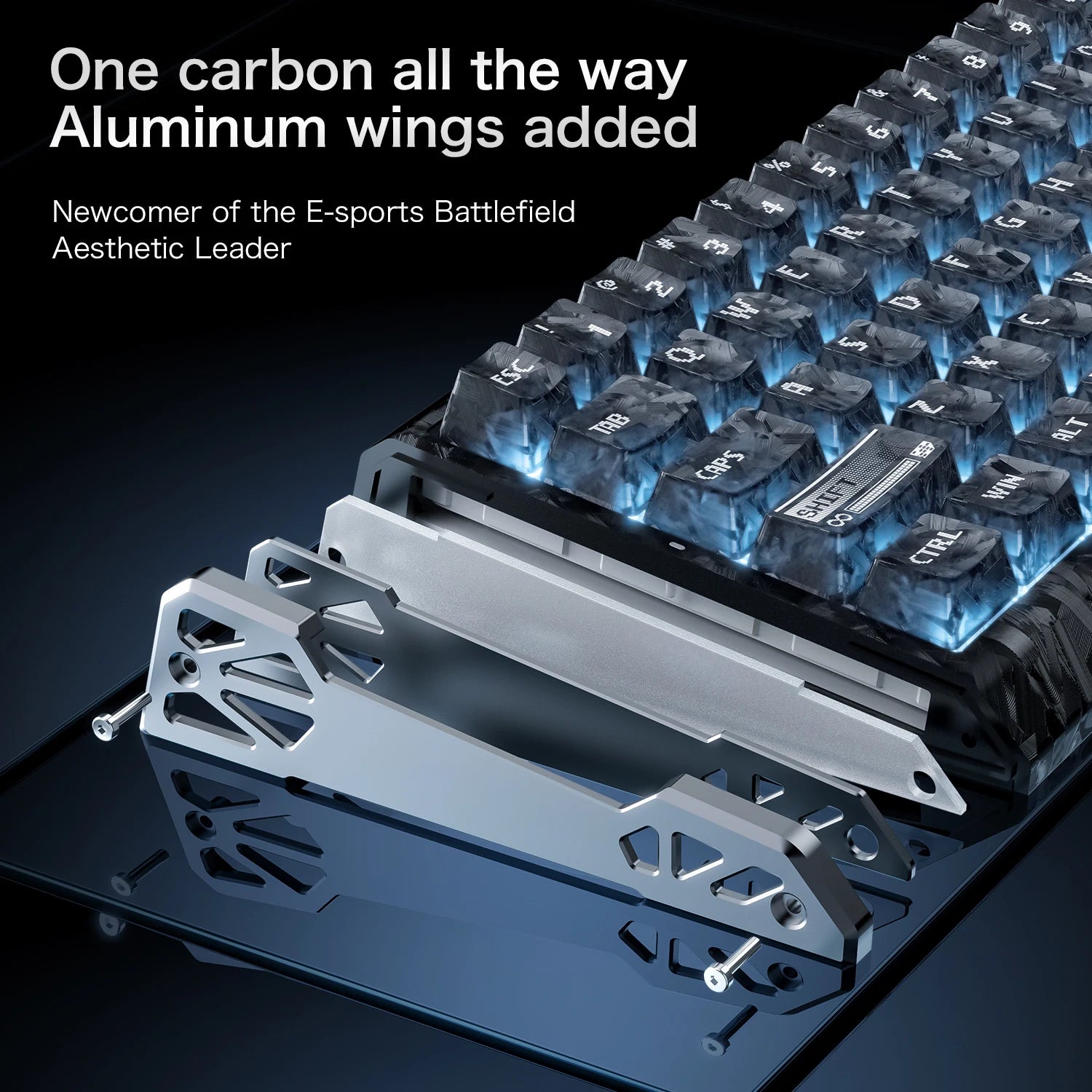 R68 HE 8000Hz Carbon Fiber Rapid Trigger Gaming Keyboard, 60% RGB Hall Effect Wired Magnetic Keyboard, CNC Aluminum