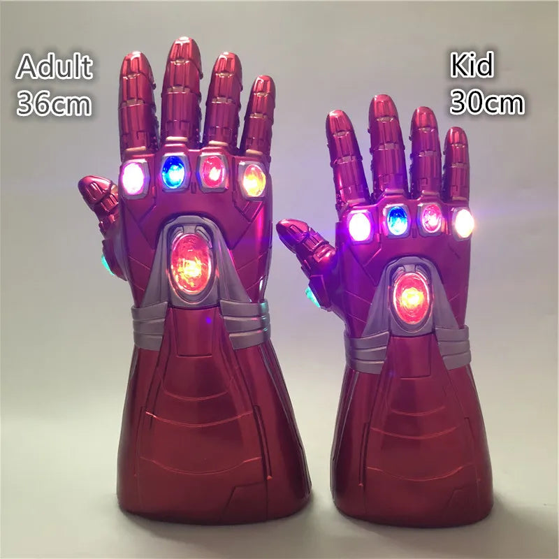 Marvel Iron Man Glove 1:1 LED Light Gloves Thanos Avengers Superhero Weapen Gauntlet Hero Thor Captain America Cosplay Kid Gift