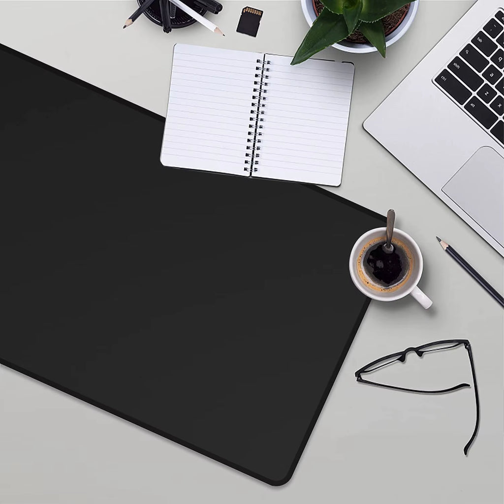 Extended Black Mouse Pads Large Mouse Pad Anti-Slip Desk Pad Rubber Mouse Mat Computer Desk Mat Stitched Edge Gaming Mousepad
