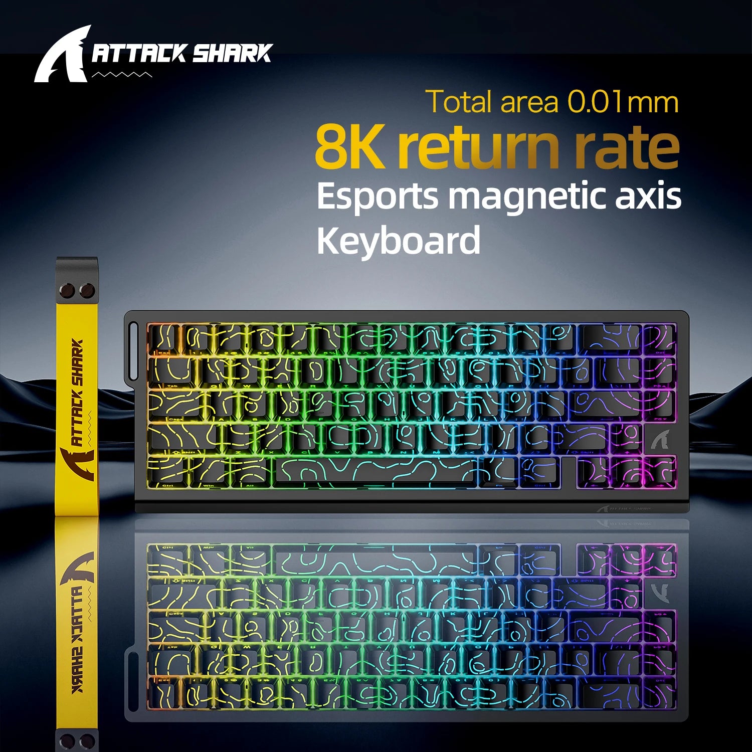X68HE Esports Magnetic Axis Keyboard 8Khz Return Rate,Total Area 0.01Mm,And 0.125Ms Rate Class Ultra-Low Latency