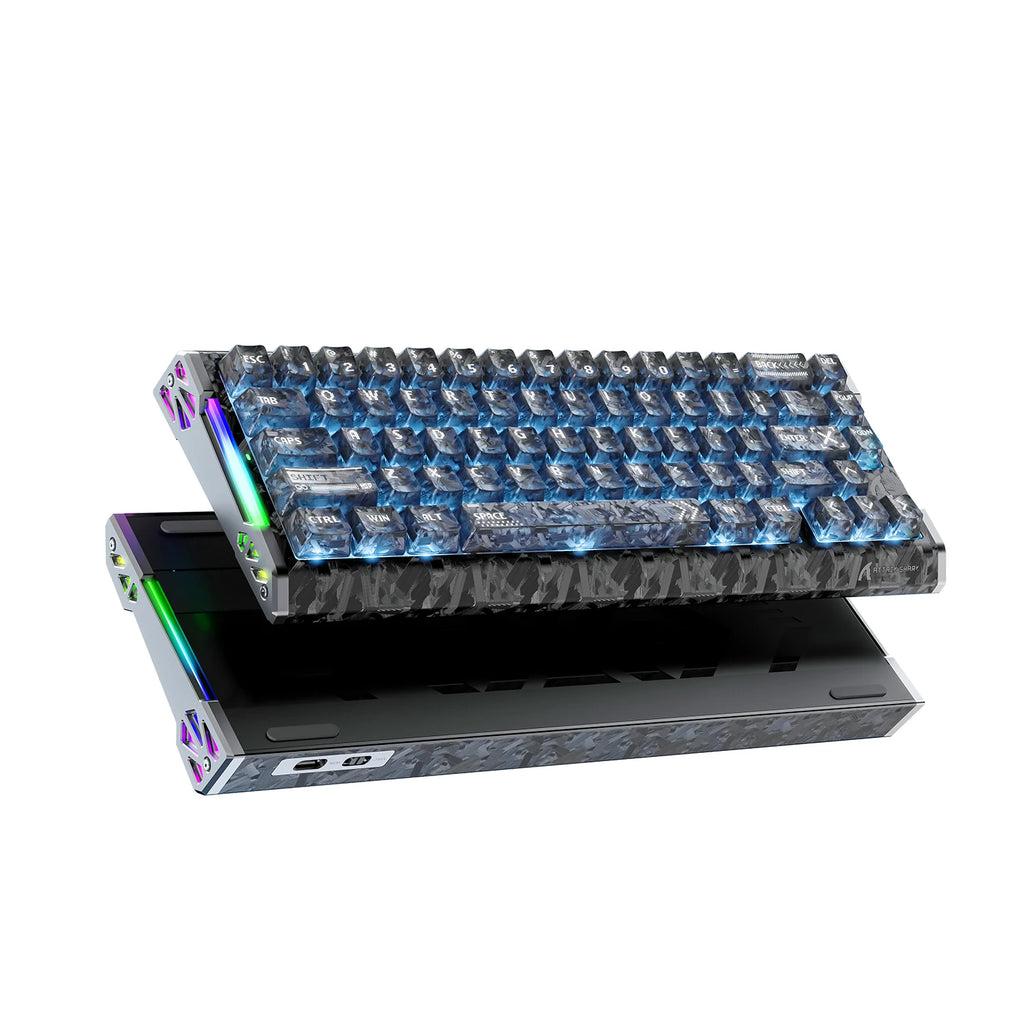 R68 HE 8000Hz Carbon Fiber Rapid Trigger Gaming Keyboard, 60% RGB Hall Effect Wired Magnetic Keyboard, CNC Aluminum