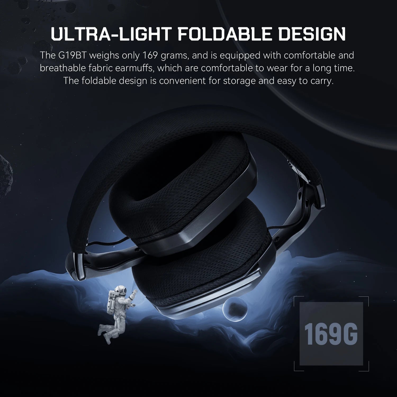 G19BT 2.4Ghz Wireless Gaming Headphones Ultra-Light Bluetooth 5.4 Headset Gamer with Microphone for Pc/Ps5/Xbox