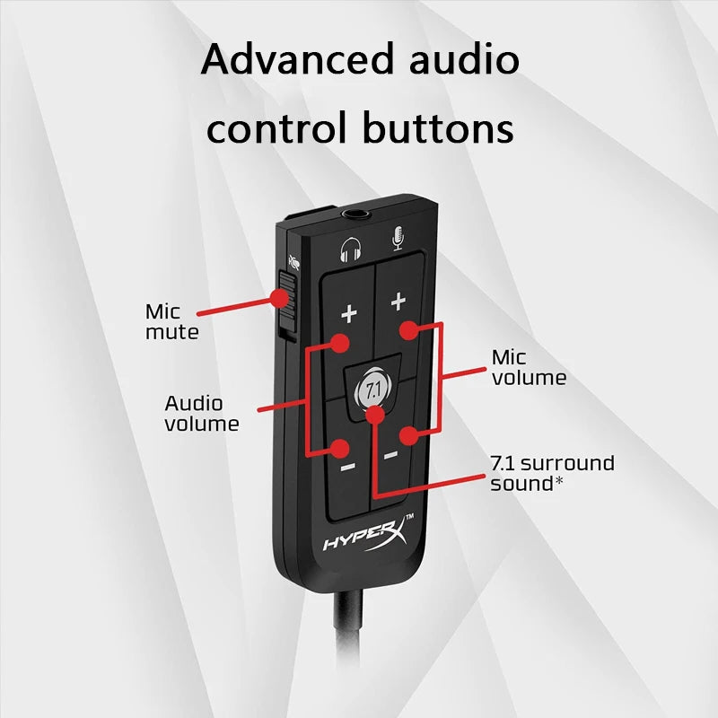 Cloud II Gaming Headset Hi-Fi 7.1 Surround Sound/Detachable Mic/Usb Sound Card for PC PS Cloud 2 Wired Gaming Headphone