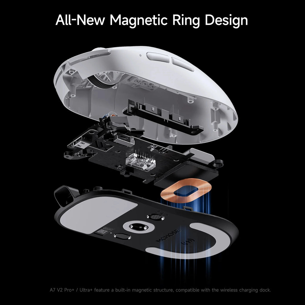 A7 V2 Lightweight Wireless Gaming Mouse Dual 8,000Hz Polling Rate PAW3950 TI Gaming Esports Office Mouse