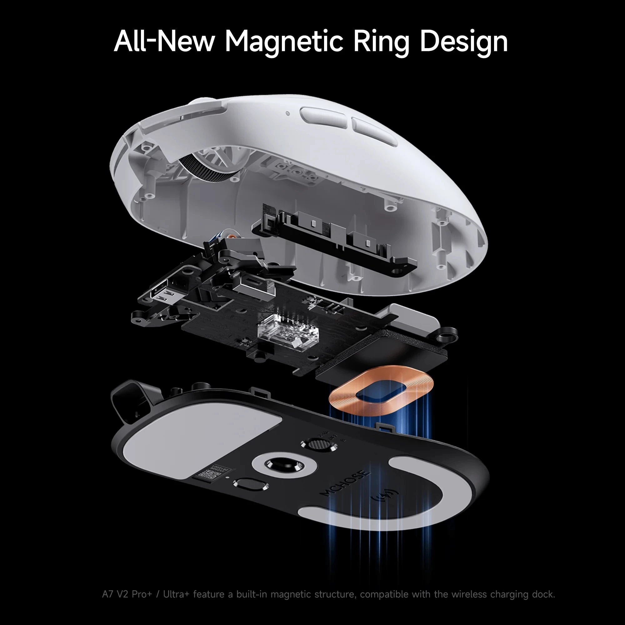 A7 V2 Lightweight Wireless Gaming Mouse Dual 8,000Hz Polling Rate PAW3950 TI Gaming Esports Office Mouse