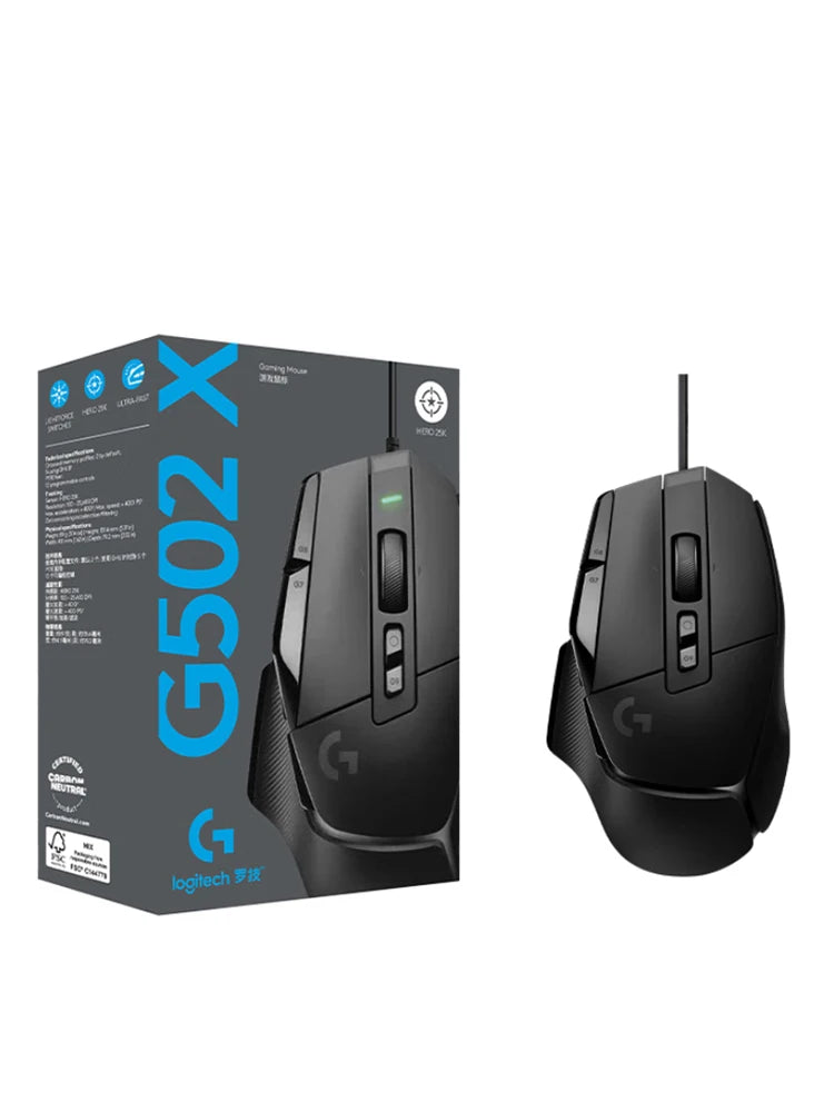 G502 X Lightspeed Wireless Gaming Mouse - LIGHTFORCE Hybrid Optical-Mechanical Switches, HERO 25K Gaming Sensor, Compat
