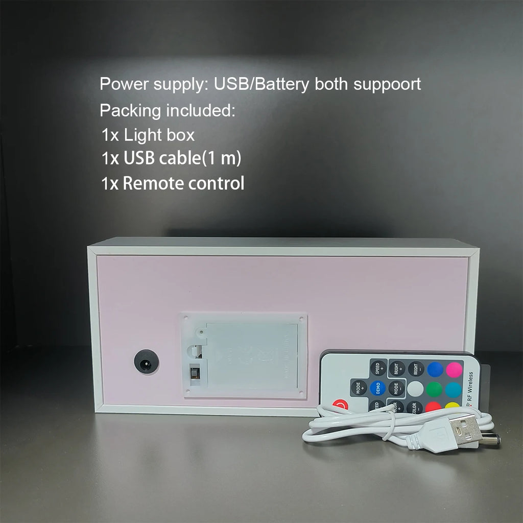 Anime Series Paper-Cut Light Room Bedroom Night Light Remote Control Colorful Light Box Atmosphere Light