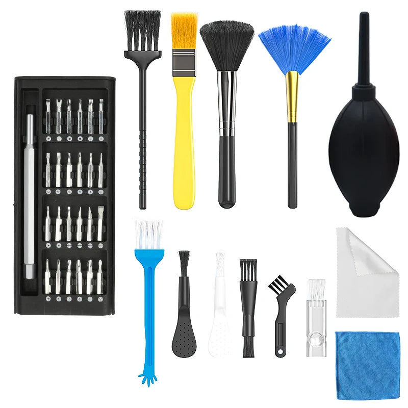 Computer Cleaning Set for Pc/Laptop/Keyboard/Digital Camera Complete Electronics Maintenance Kit Air Duster Brushes Screwdriver
