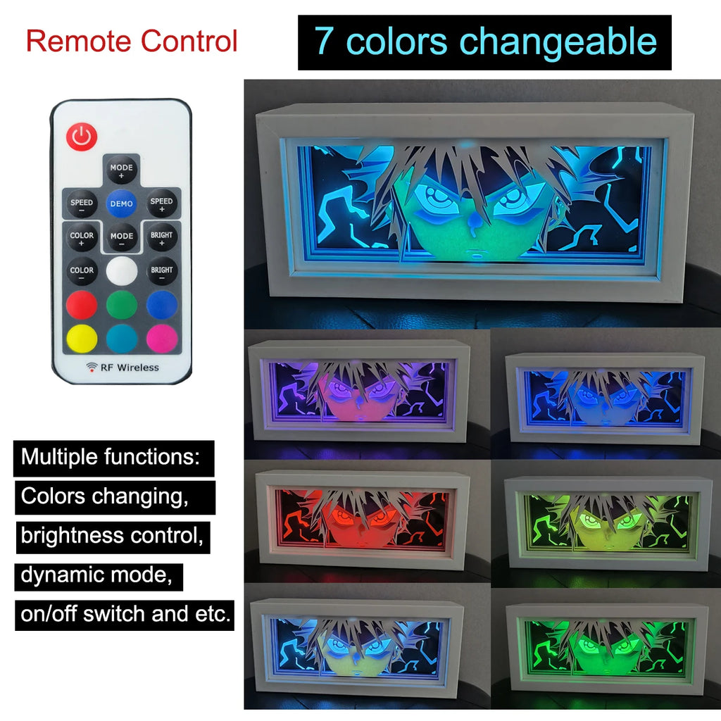 Anime Series Paper-Cut Light Room Bedroom Night Light Remote Control Colorful Light Box Atmosphere Light
