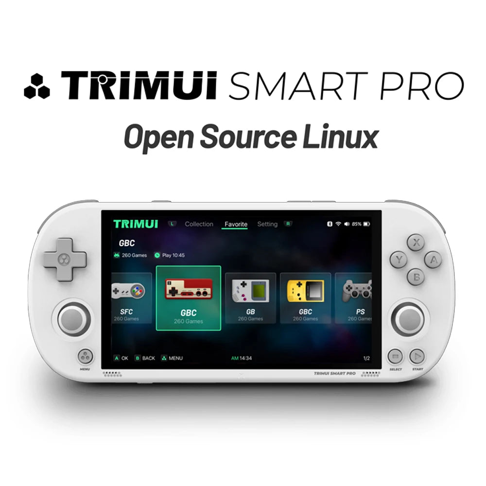 Smart Pro Handheld Game Console 4.96''IPS Screen Linux System Joystick RGB Lighting Smartpro Retro Video Game Player Gift