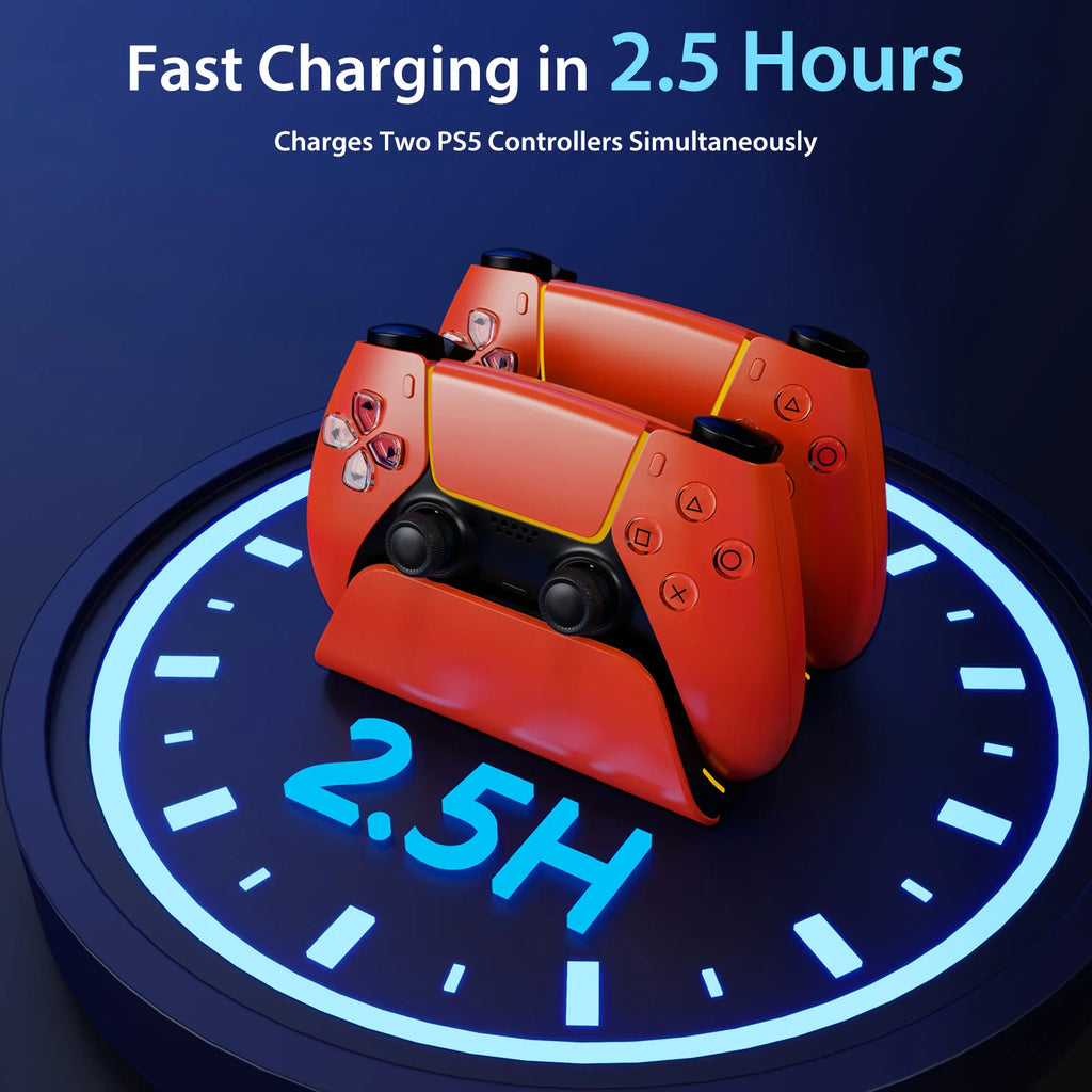 Fast Charging Dock for PS5 Controllers Dual Wireless Gamepad Charger Station Playstation 5 Charging Stand Accessories