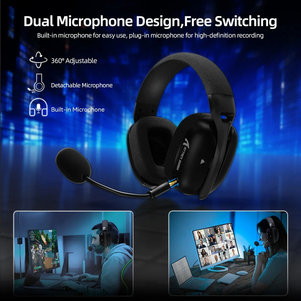 L80PRO Wireless Gaming Headset 2.4G/Bt/Wired Ultra-Light 40Mm Drivers Low Latency Headphone for PC PS5 Switch Xbox