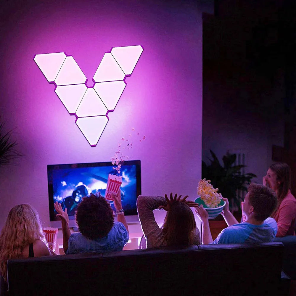 WIFI Bluetooth 5V USB Triangle Lamps Quantum Atmosphere LED Night Light for Game Bedroom Decoration Creative Decorat Wall Lamps