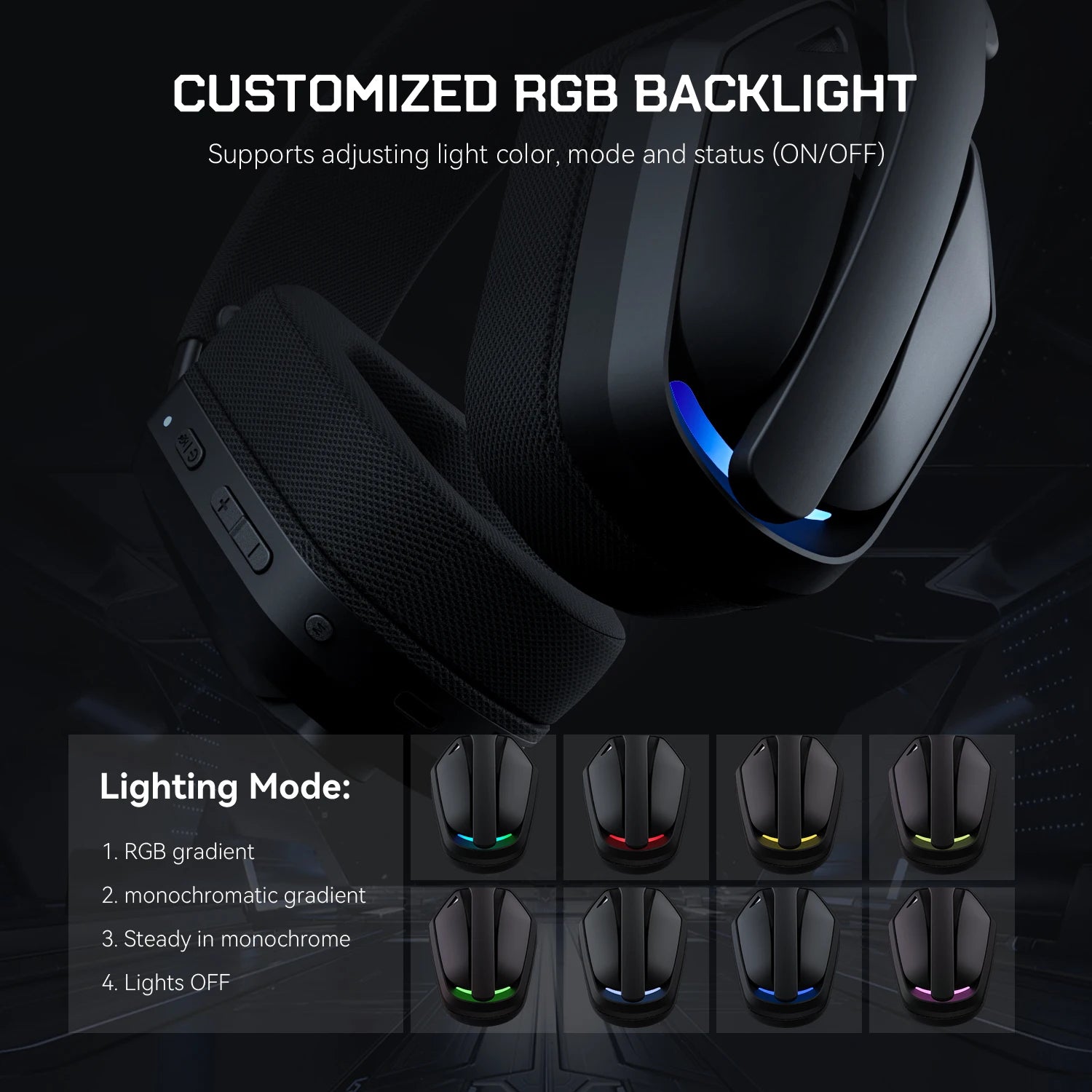 G19BT 2.4Ghz Wireless Gaming Headphones Ultra-Light Bluetooth 5.4 Headset Gamer with Microphone for Pc/Ps5/Xbox