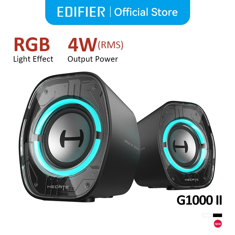 Hecate G1000 II Computer Speakers Bluetooth V5.4 PC Speaker USB-C USB-A 3.5Mm Inputs RGB Lighting Effects 4W RMS