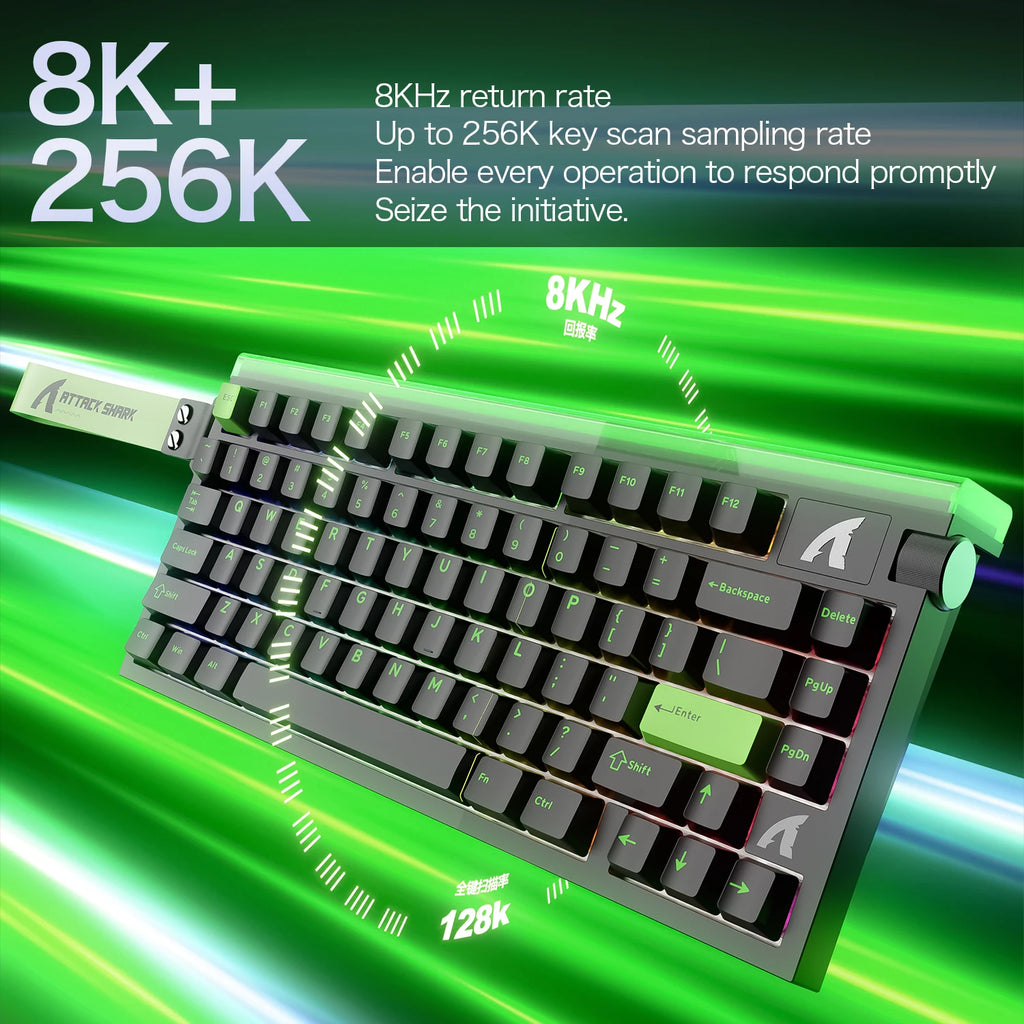 R85 HE Wired 8Khz Magnetic Keyboard,0.005Mm RT Accuracy,Support Rt/Snap Tap/Dks/Mt/Tgl,With Custom Lightbox