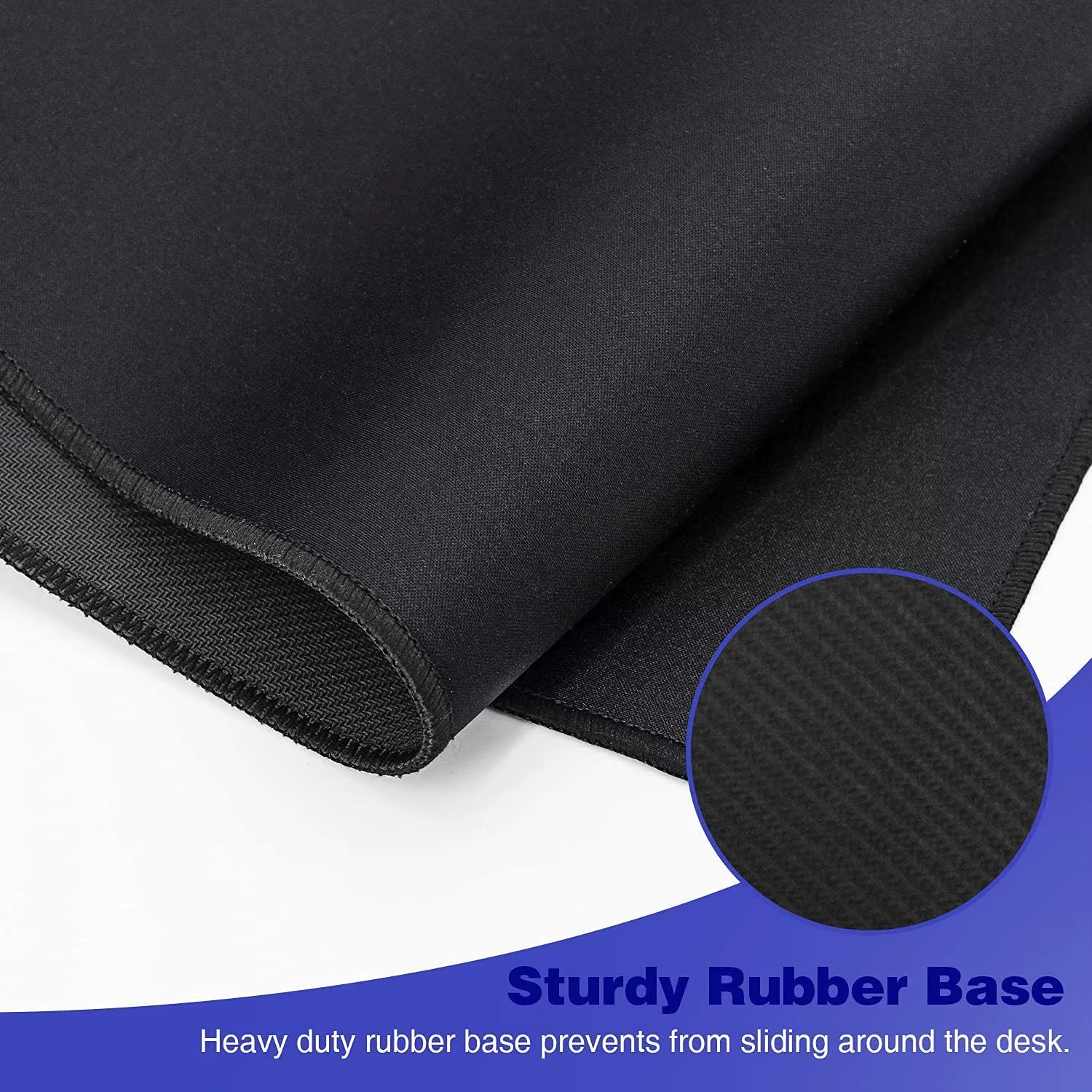 Extended Black Mouse Pads Large Mouse Pad Anti-Slip Desk Pad Rubber Mouse Mat Computer Desk Mat Stitched Edge Gaming Mousepad