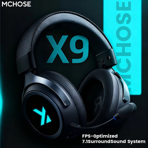 X9 Wireless Headworn Game 7.1 Headset Bluetooth 2.4G Three Mode 53Mm Aluminum Foil Polymer Diaphragm Esports Gift Headset