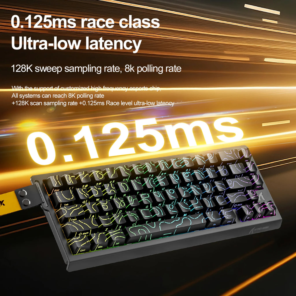 X68HE Esports Magnetic Axis Keyboard 8Khz Return Rate,Total Area 0.01Mm,And 0.125Ms Rate Class Ultra-Low Latency
