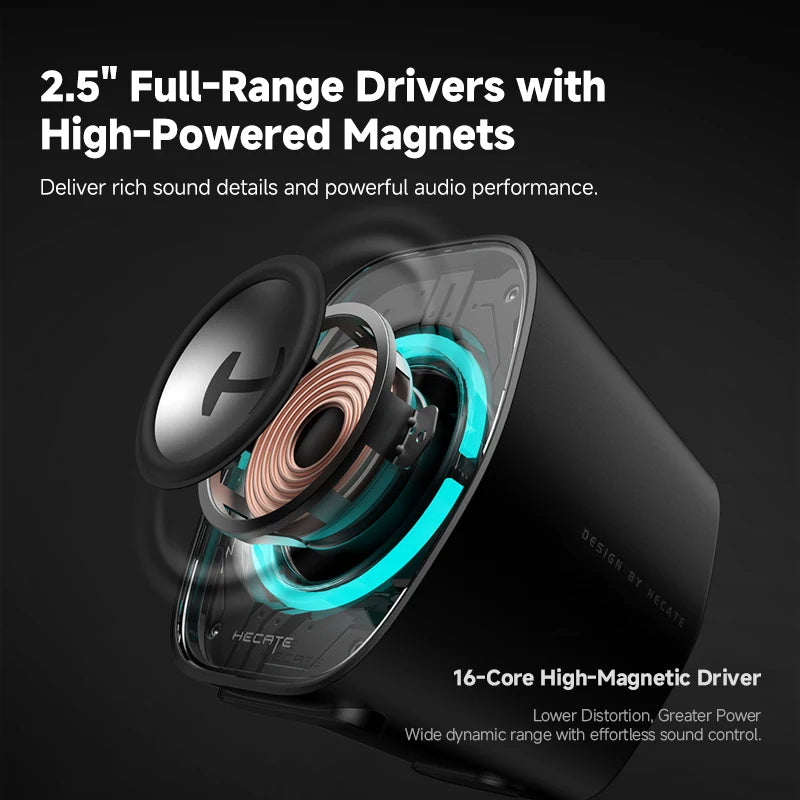 Hecate G1000 II Computer Speakers Bluetooth V5.4 PC Speaker USB-C USB-A 3.5Mm Inputs RGB Lighting Effects 4W RMS