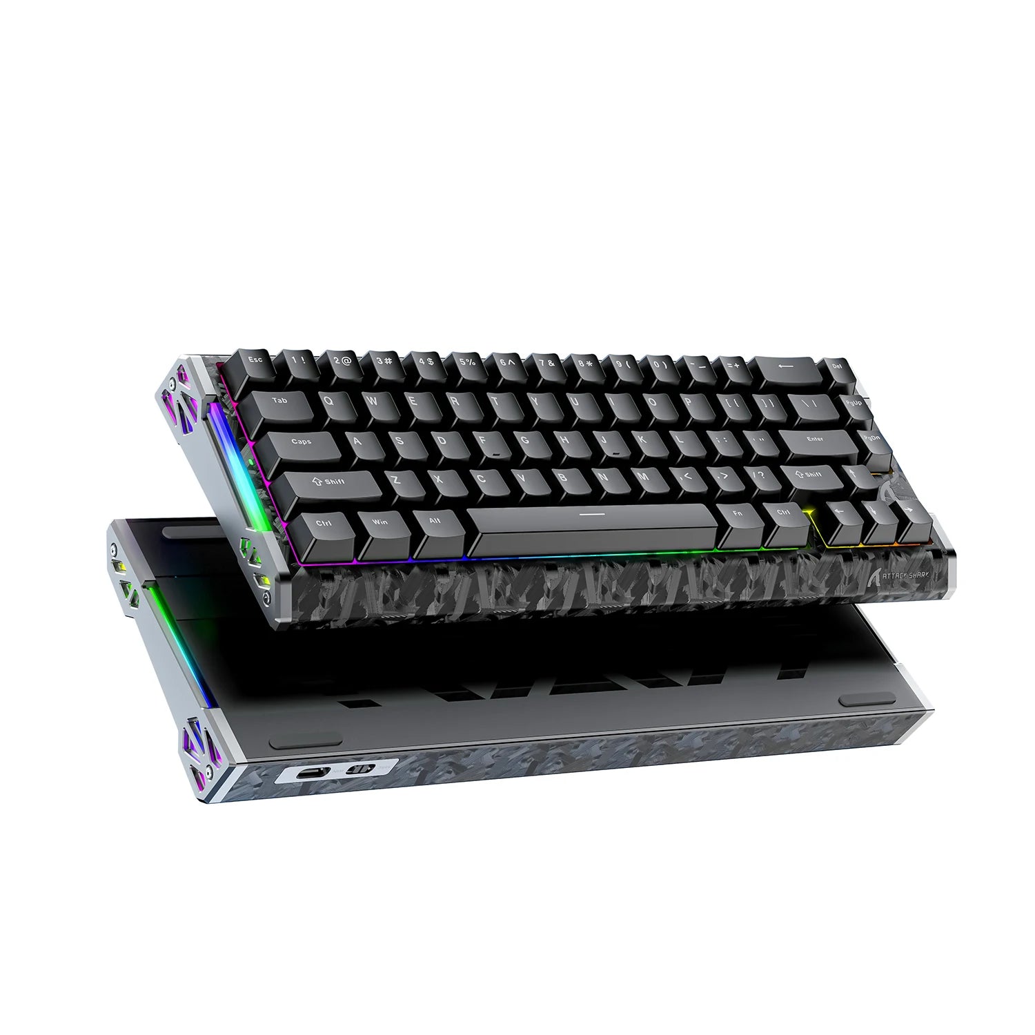 R68 HE 8000Hz Carbon Fiber Rapid Trigger Gaming Keyboard, 60% RGB Hall Effect Wired Magnetic Keyboard, CNC Aluminum