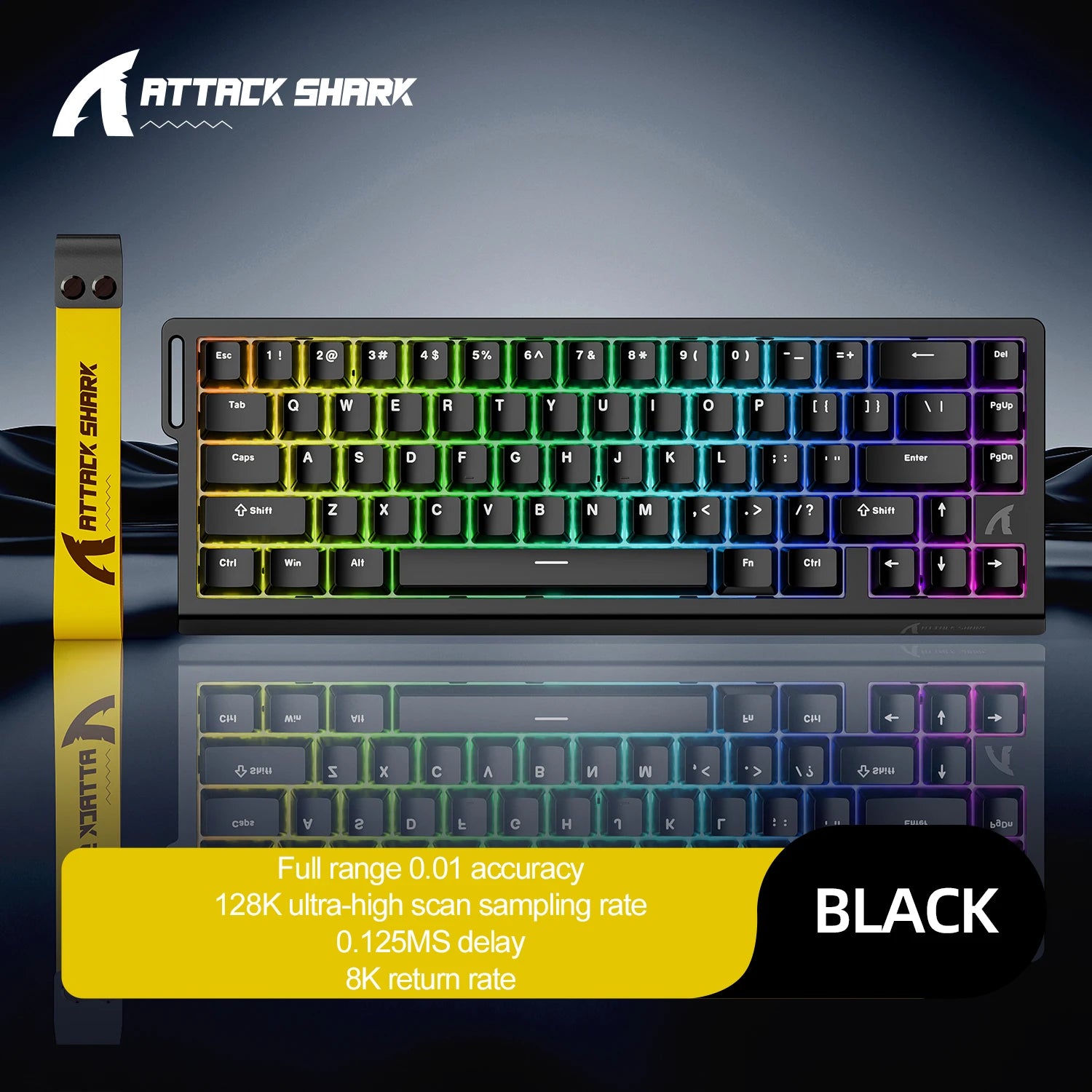 X68HE Esports Magnetic Axis Keyboard 8Khz Return Rate,Total Area 0.01Mm,And 0.125Ms Rate Class Ultra-Low Latency
