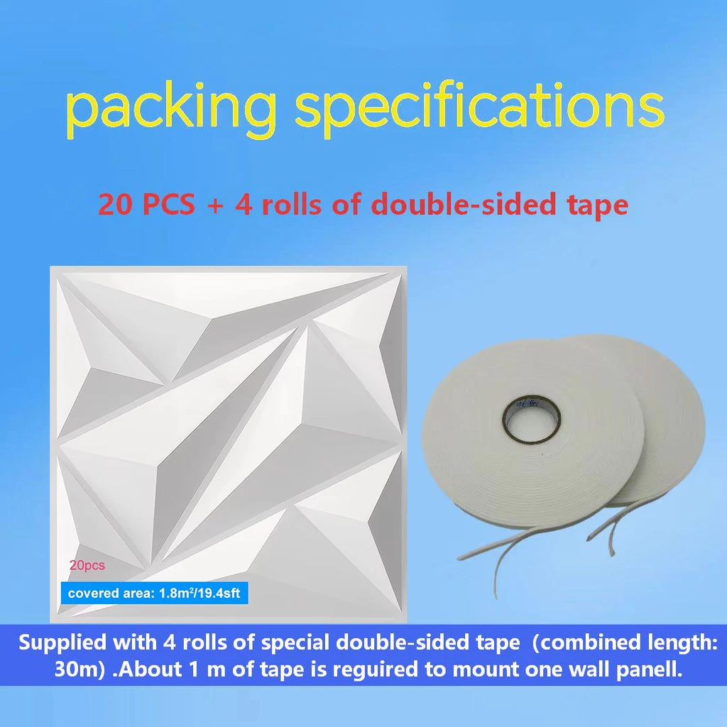 20PCS 3D Wall Panels 30X30Cm Indoor Wall Decoration for Living Room Bedroom Hotel Office Mural Tile-Panel-Mold 3D Wall Sticker